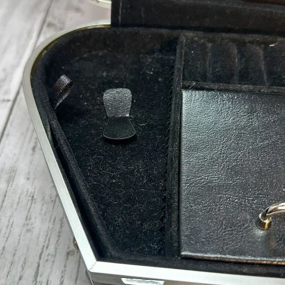 Vintage Hard Shell BERLIN LONDON PARIS Handbag Jewelry Case Organizer Footed - Picture 7 of 12